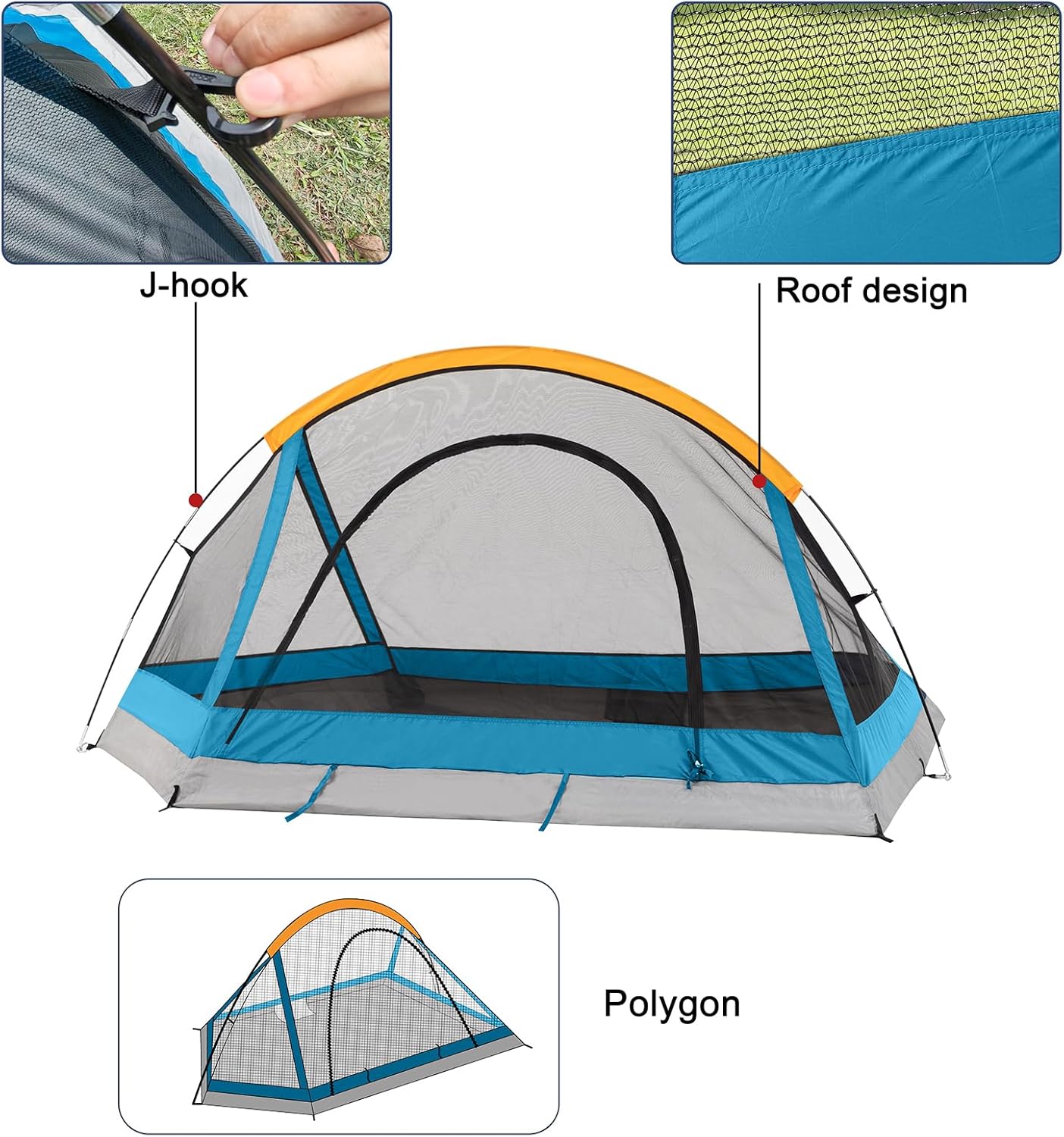 Camping Tent 4 Person, Waterproof Windproof Tent with Rainfly Easy Set up-Portable Dome Tents for Camping - Image 4