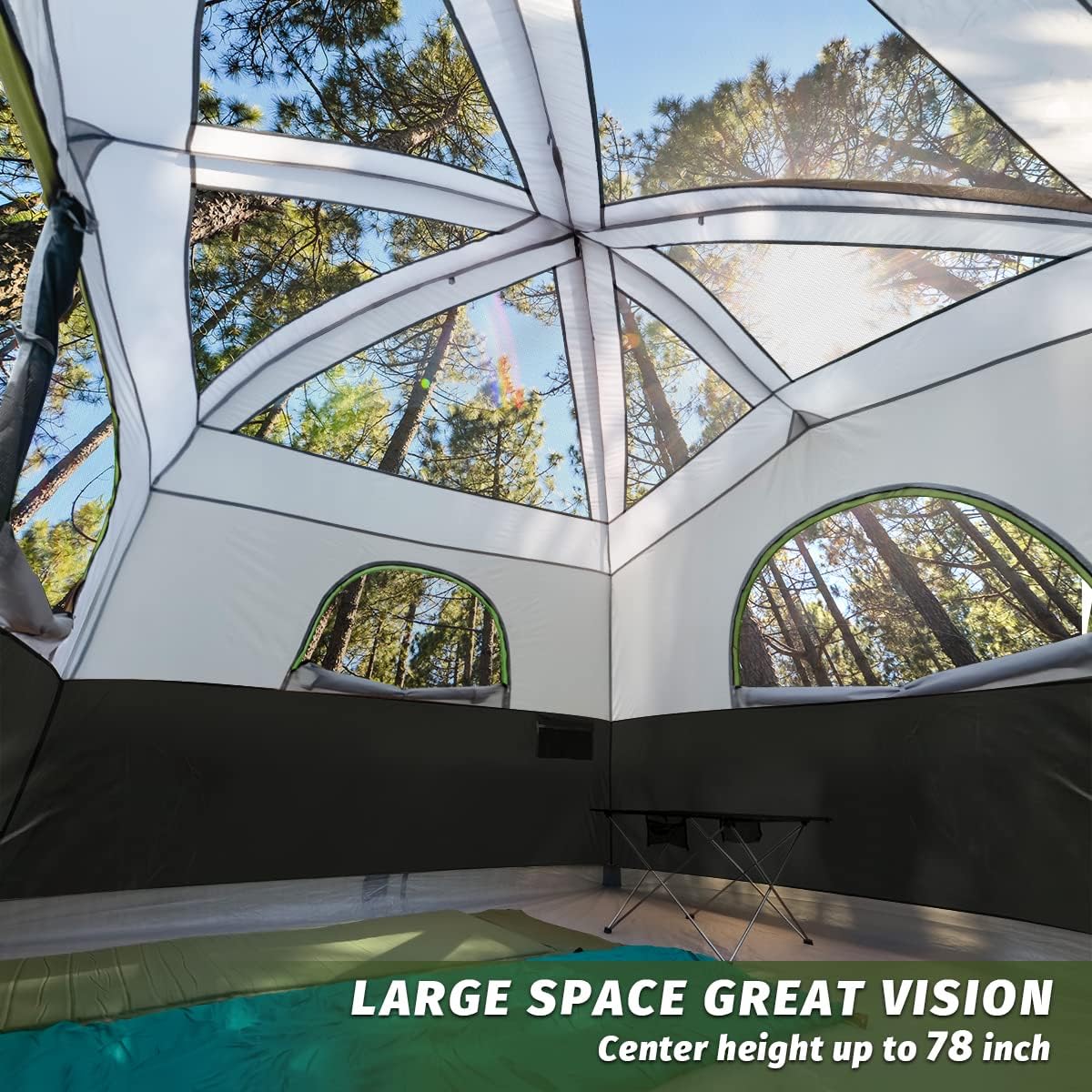 UNP Tents 6 Person Waterproof Windproof Easy Setup,Double Layer Family Camping Tent with 1 Mesh Door & 5 Large Mesh Windows -10'X9'X78in(H) - Image 3