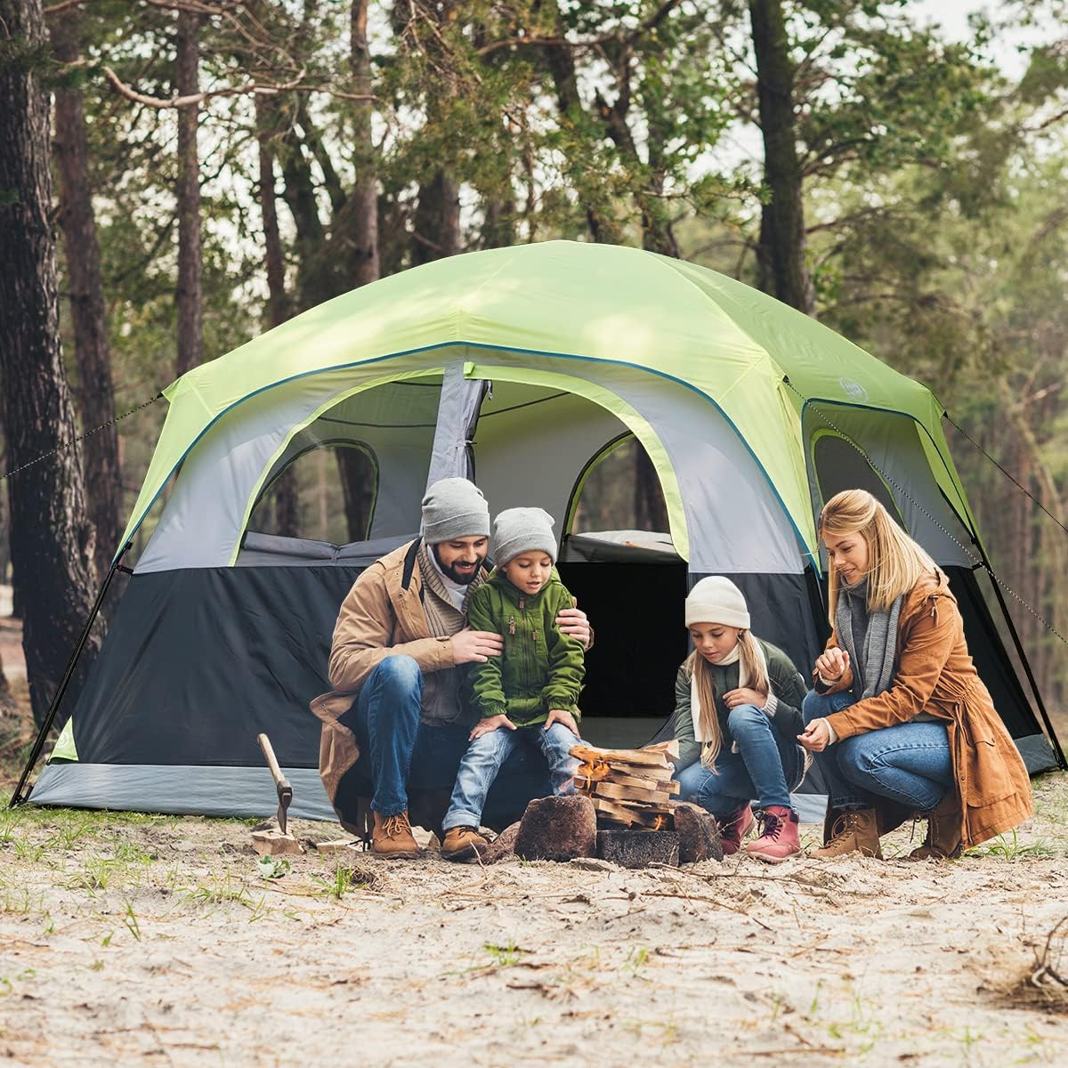 UNP Tents 6 Person Waterproof Windproof Easy Setup,Double Layer Family Camping Tent with 1 Mesh Door & 5 Large Mesh Windows -10'X9'X78in(H) - Image 5