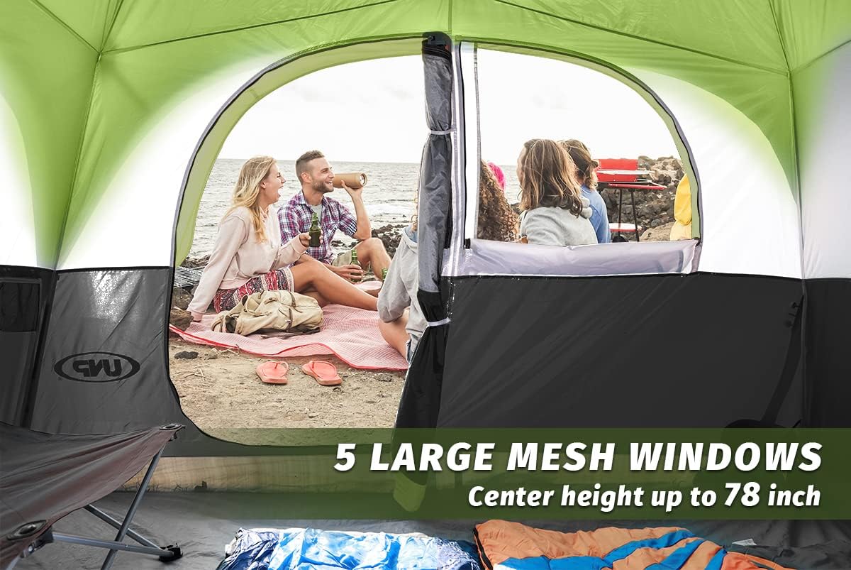 UNP Tents 6 Person Waterproof Windproof Easy Setup,Double Layer Family Camping Tent with 1 Mesh Door & 5 Large Mesh Windows -10'X9'X78in(H) - Image 6